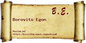 Borovits Egon névjegykártya